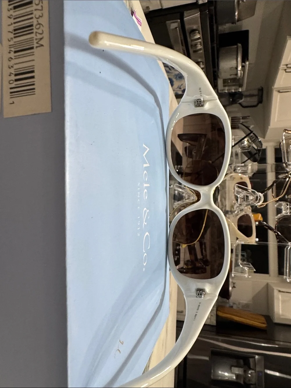 Emilio Pucci White Sunglasses with Gold Logo Accent (Italy )